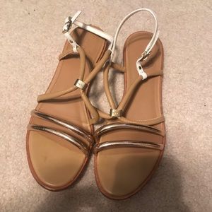 Gold & White Sandals
